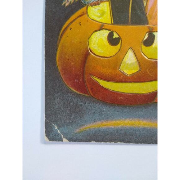 Halloween Postcard Kissing Couple Sanders 1909 Series 240 Syracuse NY Vintage - Picture 5 of 6